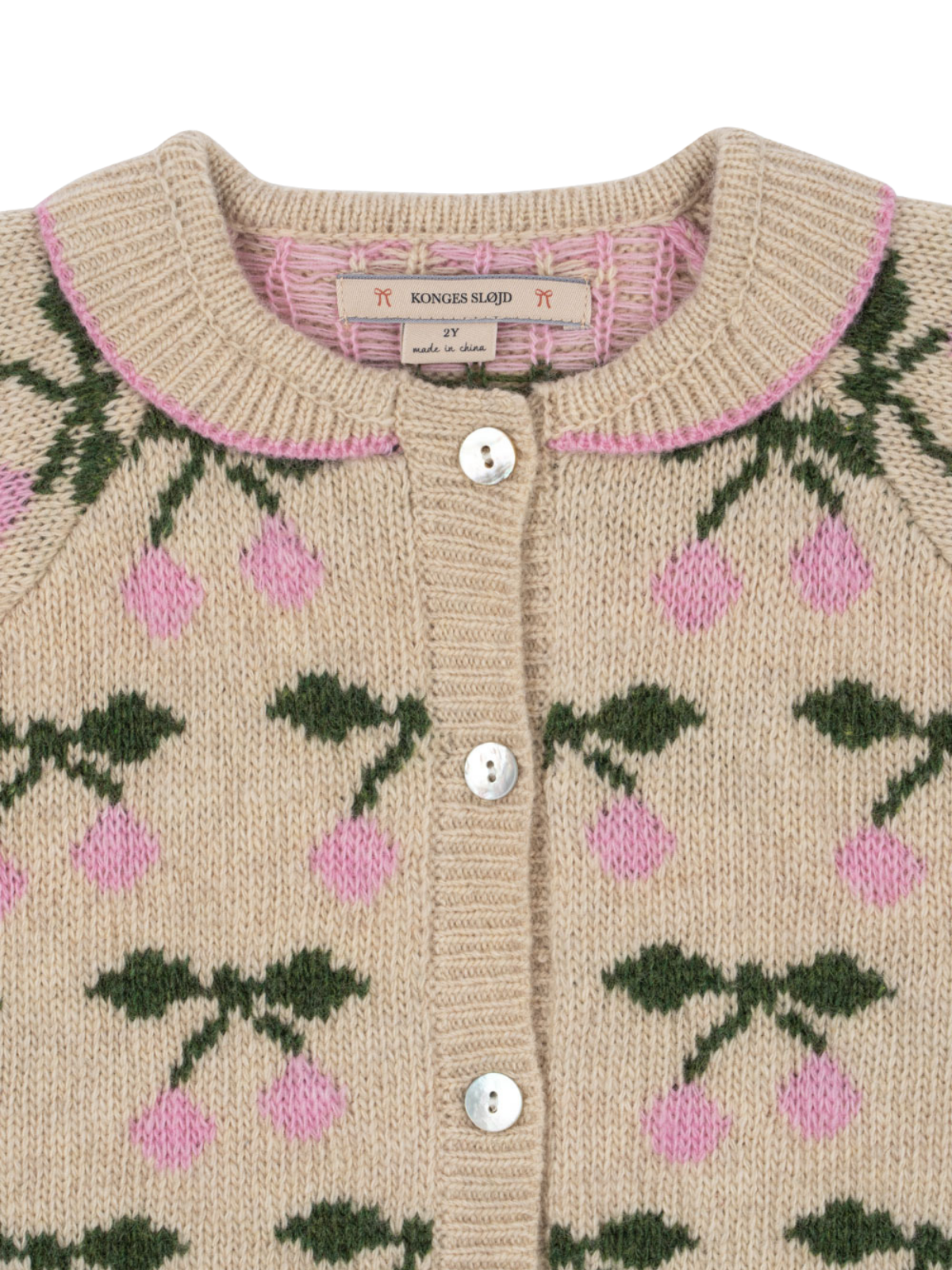 Belou Pink Cherry Cardigan Sweaters Konges Sløjd