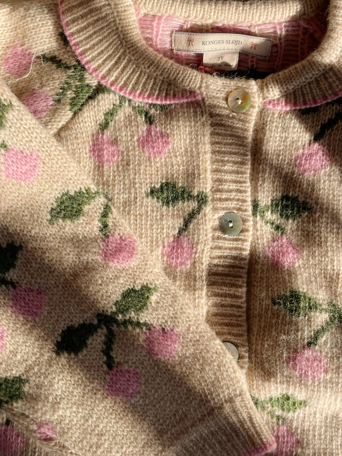 Belou Pink Cherry Cardigan Sweaters Konges Sløjd