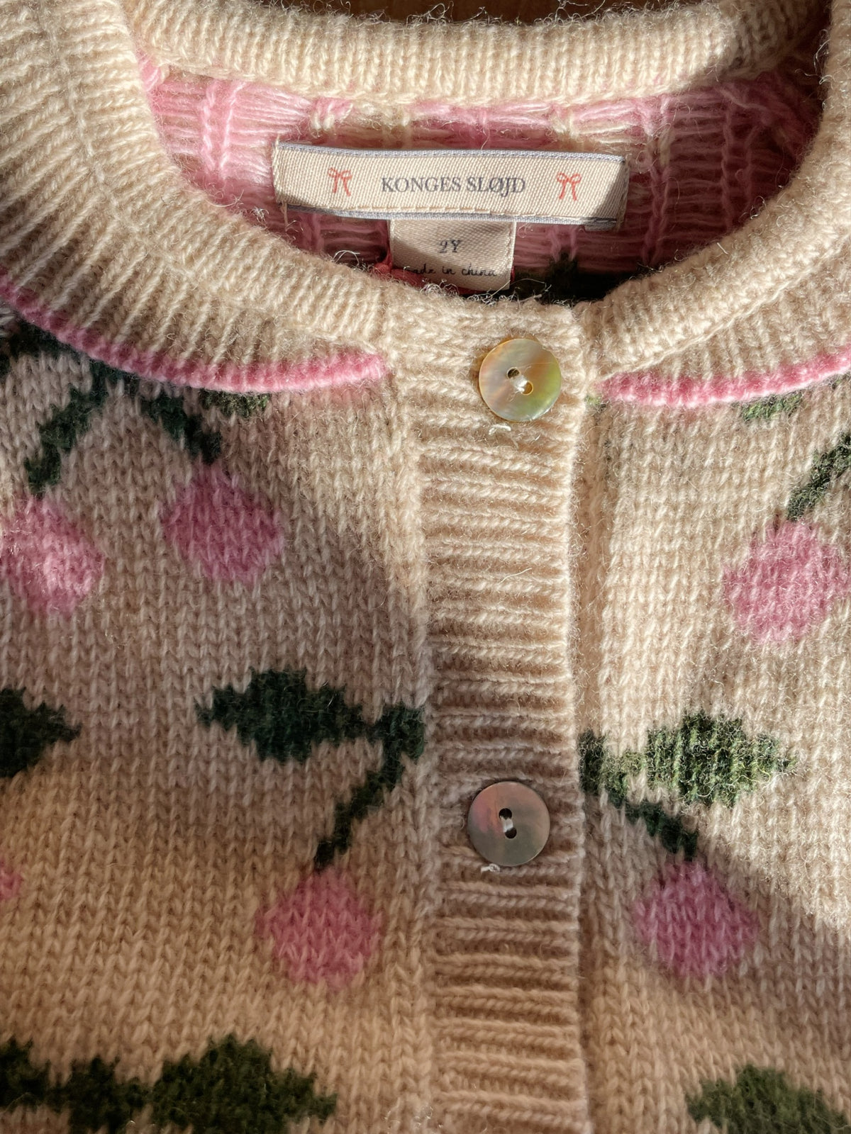 Belou Pink Cherry Cardigan Sweaters Konges Sløjd