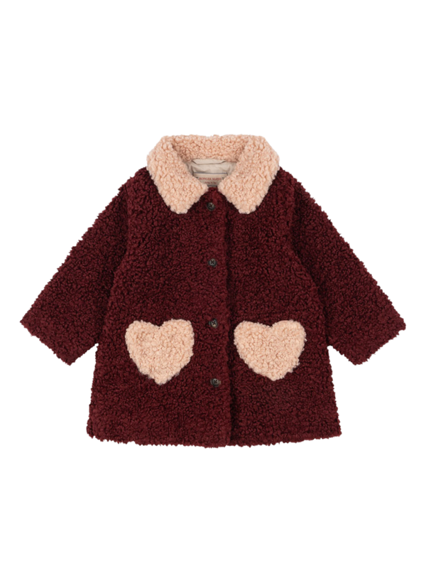 Calin Heart Pocket Coat Outerwear Konges Sløjd Cabernet 2Y