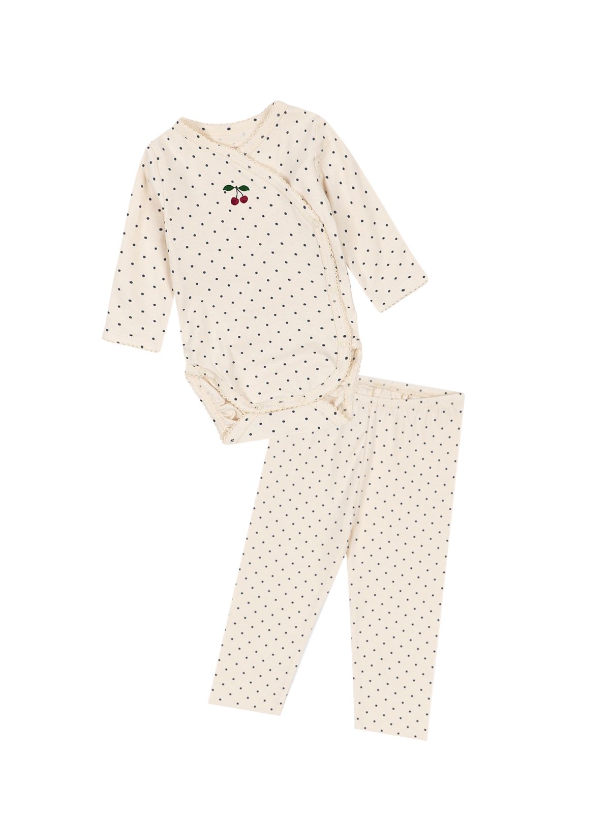 Cherry Dot Newborn Bodysuit & Leggings Set Sets Konges Sløjd Blue Dot 3M