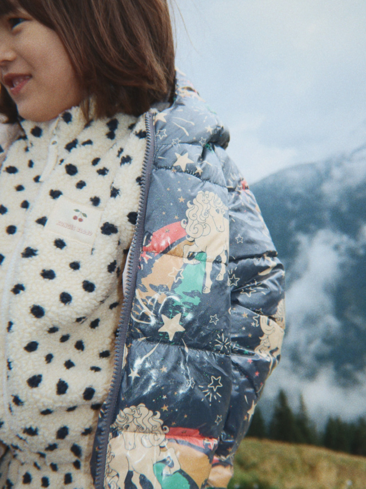 Cherry Embroidered Jody Teddy Jacket Outerwear Konges Sløjd