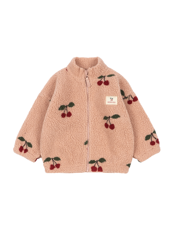 Cherry Jody Teddy Jacket Outerwear Konges Sløjd Cerise Blush 12M