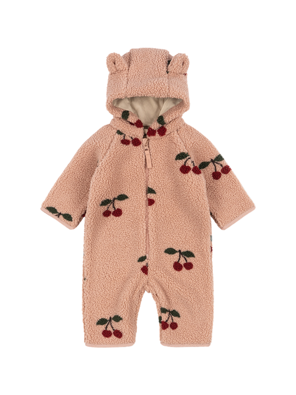 Cherry Jody Teddy One-Piece Outerwear Konges Sløjd Cerise Blush 3M