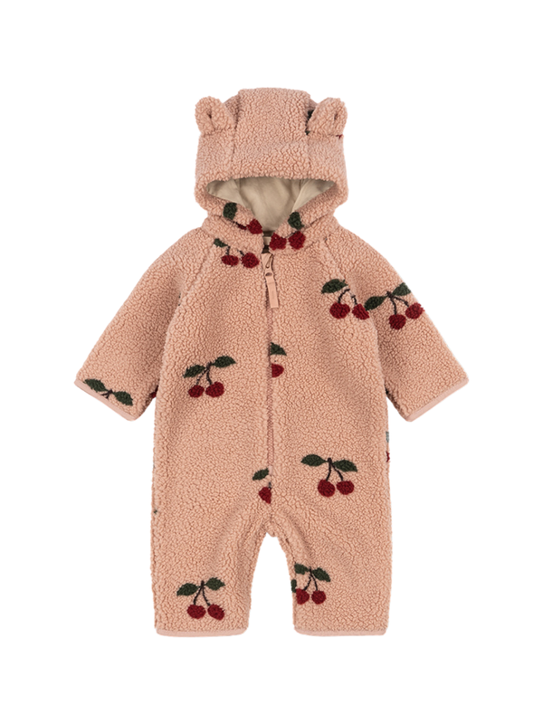 Cherry Jody Teddy One-Piece Outerwear Konges Sløjd Cerise Blush 3M