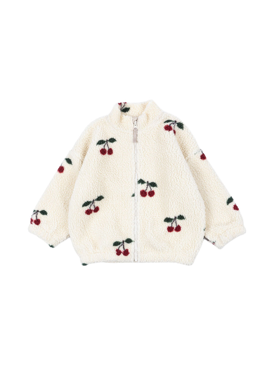 Cherry Teddy Jacket Outerwear Konges Sløjd Ivory 12M 