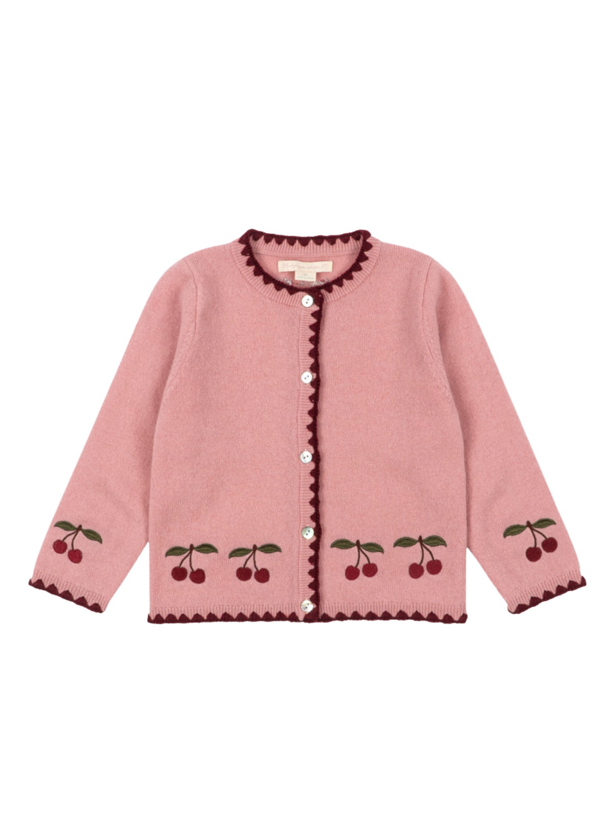 Collette Cherry Cardigan Sweaters Konges Sløjd Pale Blush 12M