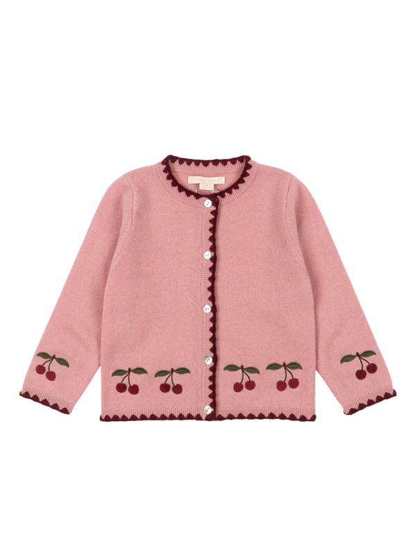 Collette Cherry Cardigan Sweaters Konges Sløjd Pale Blush 12M