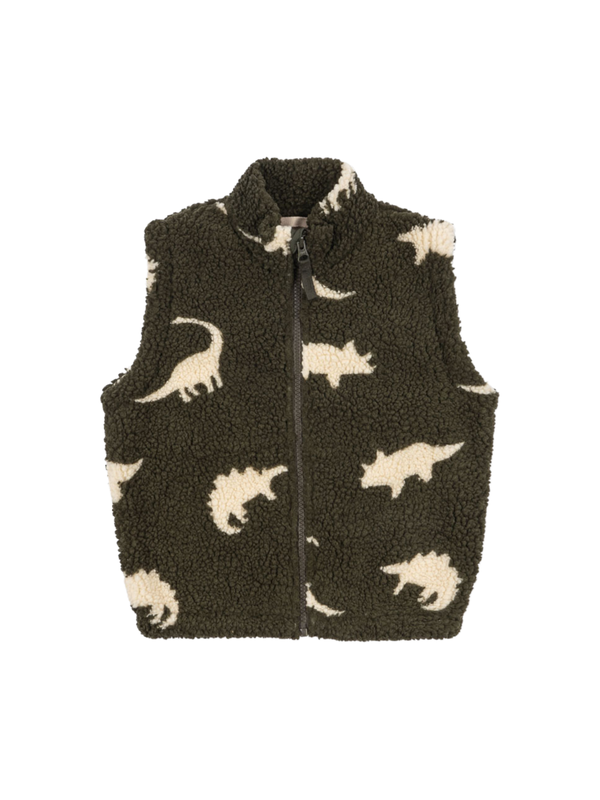 Dino Jody Teddy Vest Outerwear Konges Sløjd Dark Green 18M