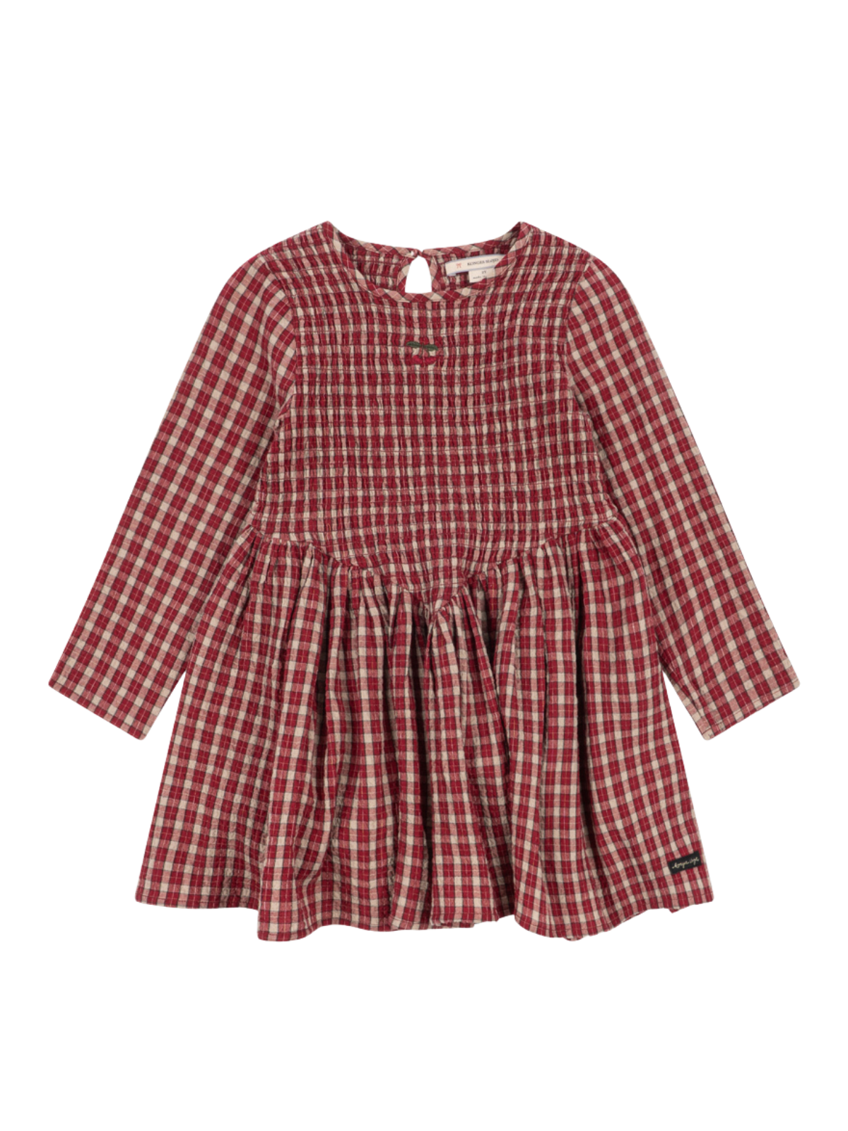 Elin Smocked Dress Dresses Konges Sløjd Brick Check 18M