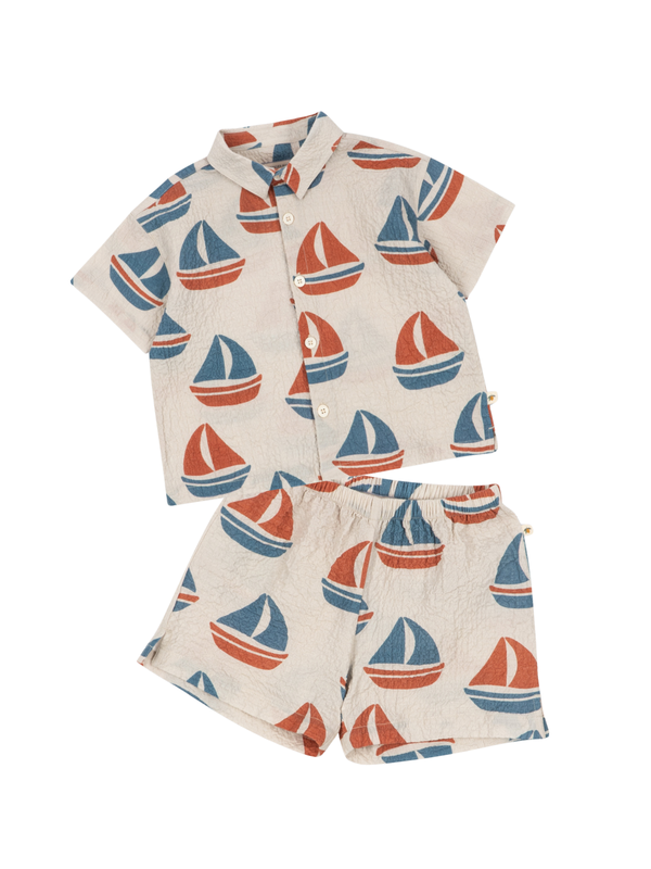 Elliot Sailboat Shorts Set Sets Konges Sløjd
