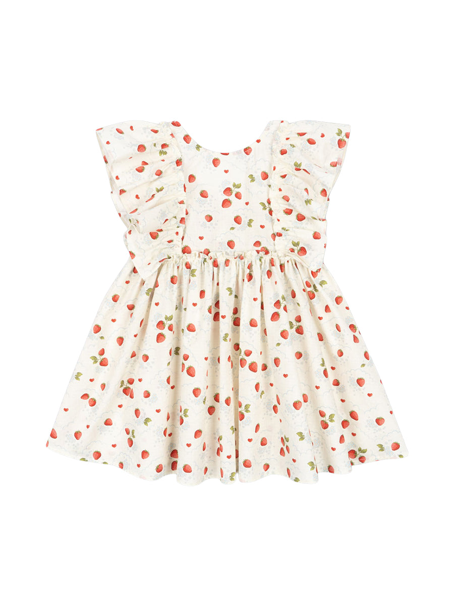 Evia Bow Back Ruffle Dress Dresses Konges Sløjd Marmalade 2Y