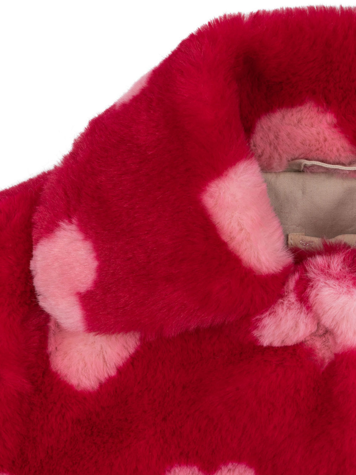 Red Faux Fur Heart Coat Outerwear Konges Sløjd