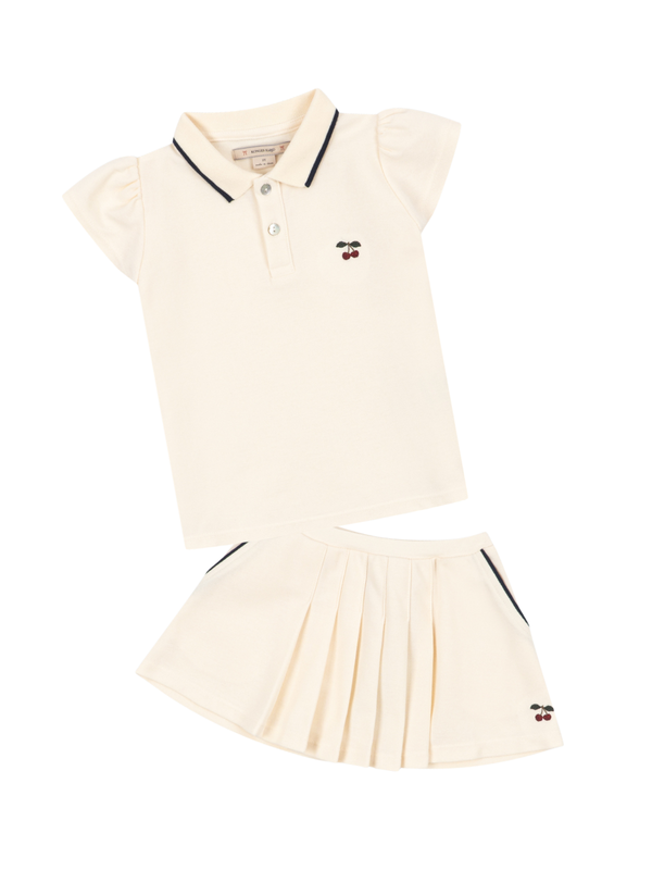 Florita Polo & Skirt Set Sets Konges Sløjd Antique White 2Y