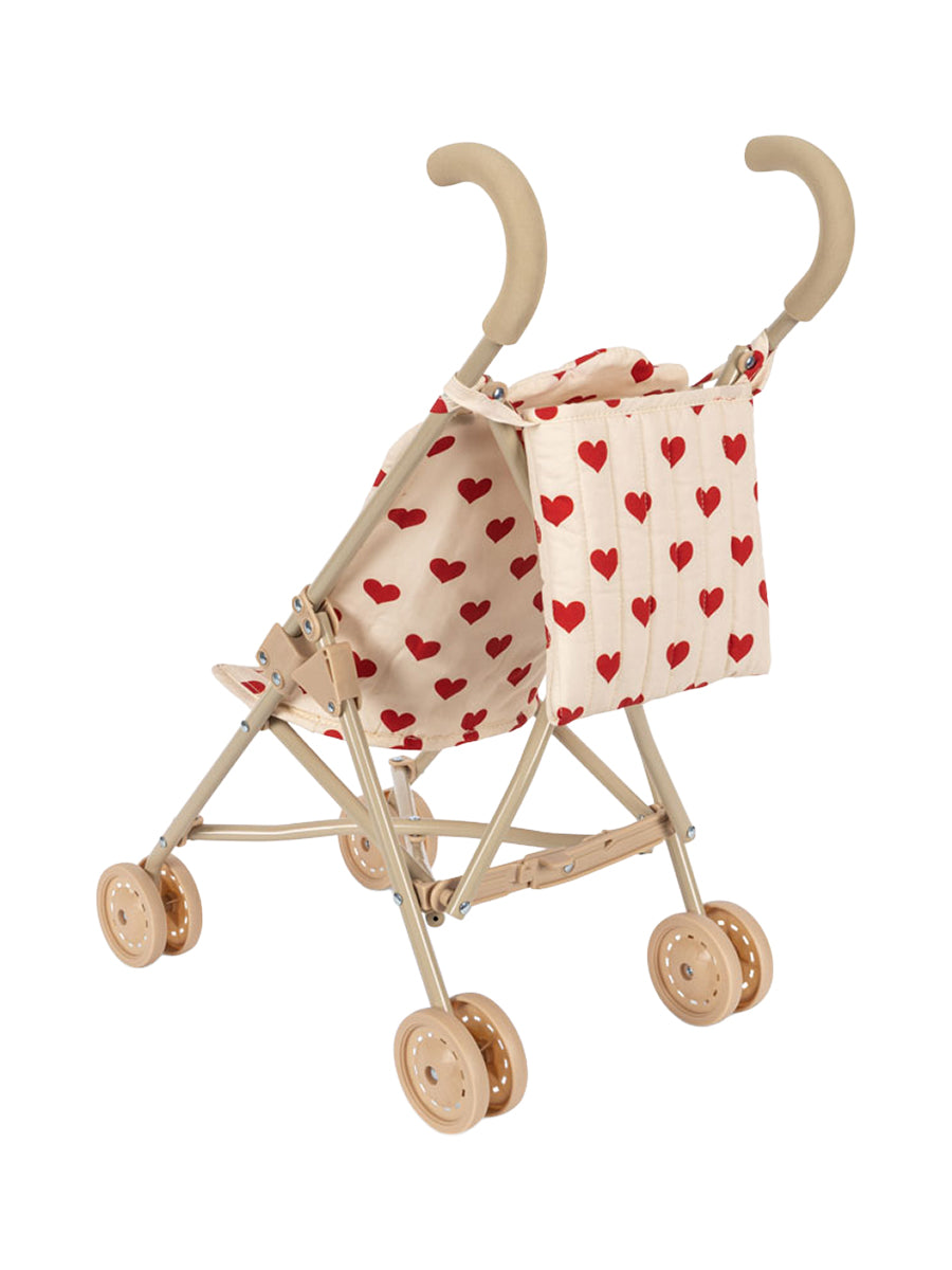 Heart Print Doll Stroller Pretend Play Konges Sløjd