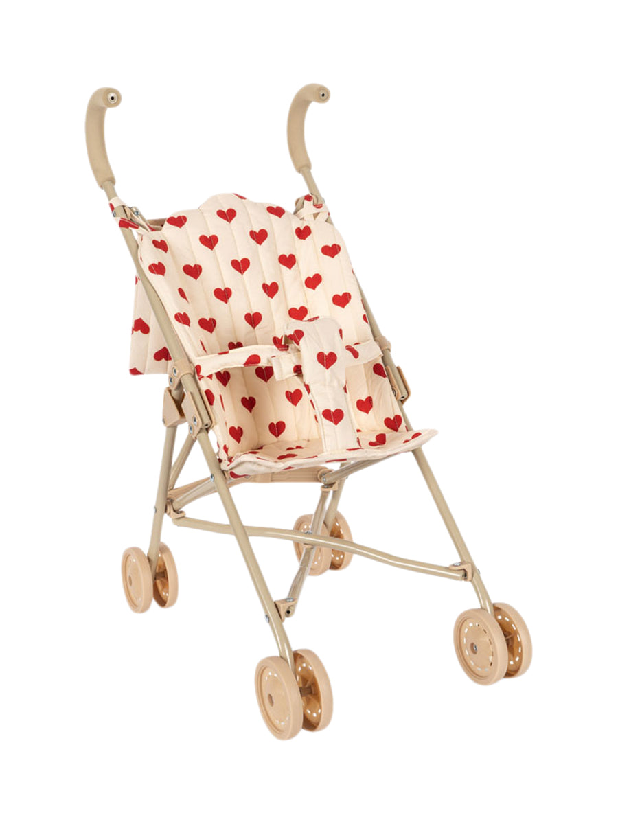 Heart Print Doll Stroller Pretend Play Konges Sløjd