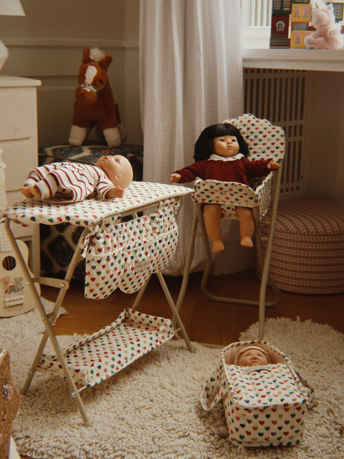 Hearts Doll Changing Table Pretend Play Konges Sløjd