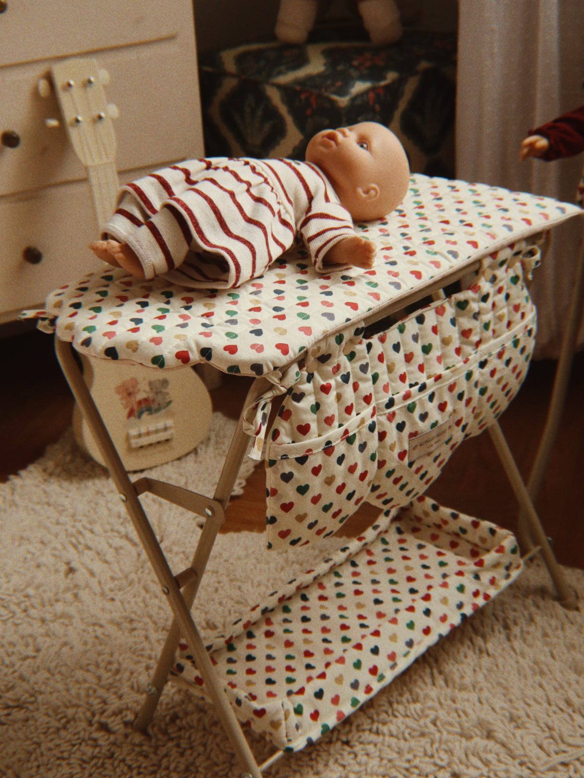 Hearts Doll Changing Table Pretend Play Konges Sløjd