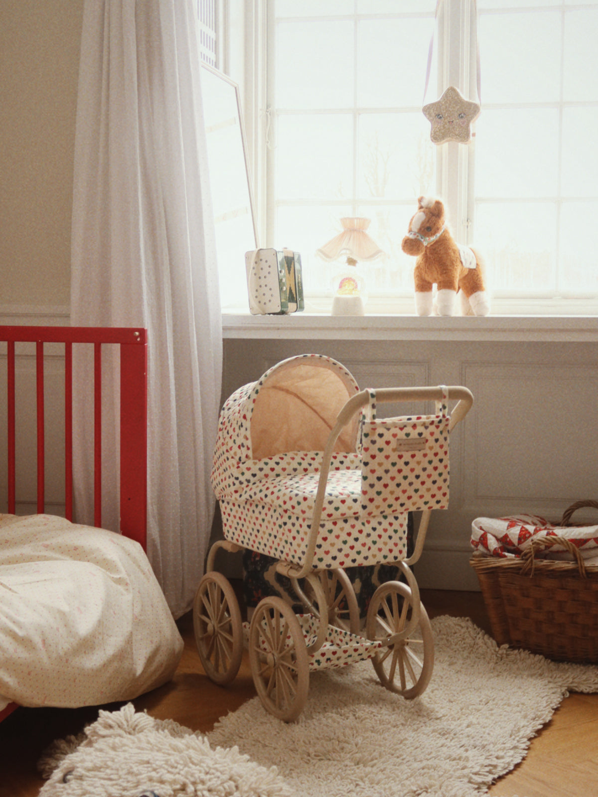 Hearts Minnie Doll Pram Pretend Play Konges Sløjd