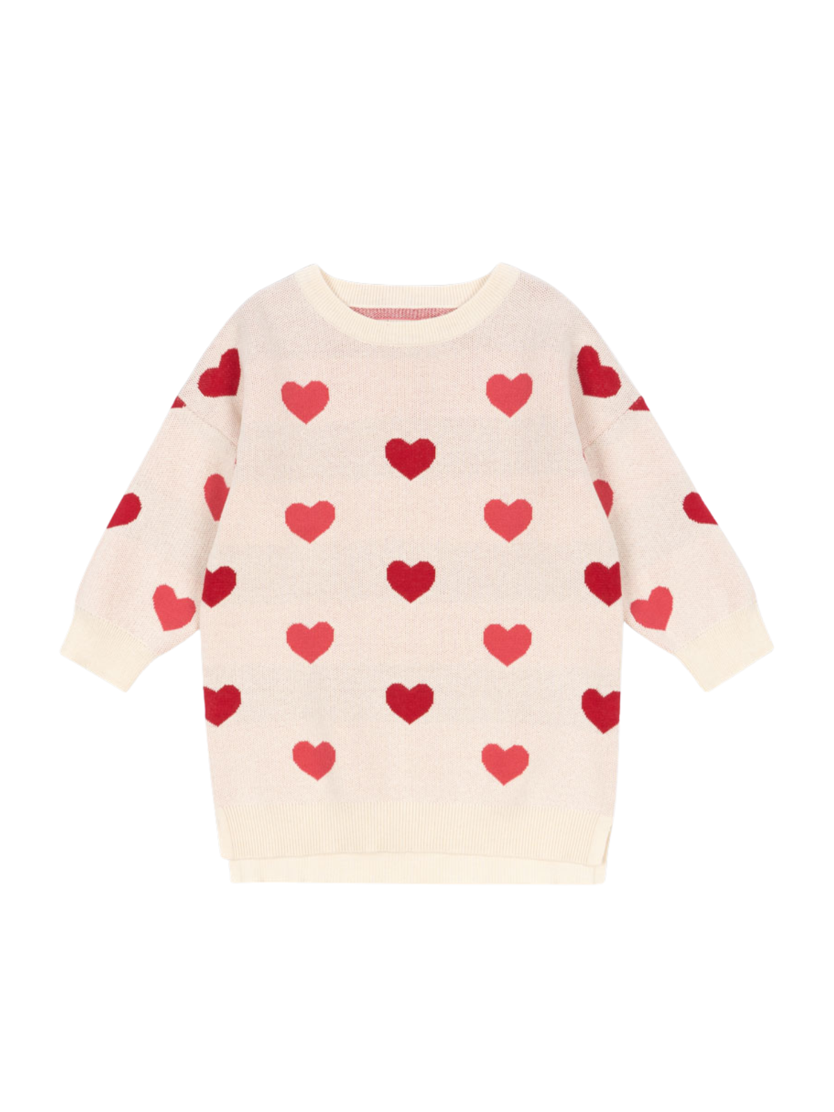 Heart Sweater Dress Dresses Konges Sløjd Ivory 3Y