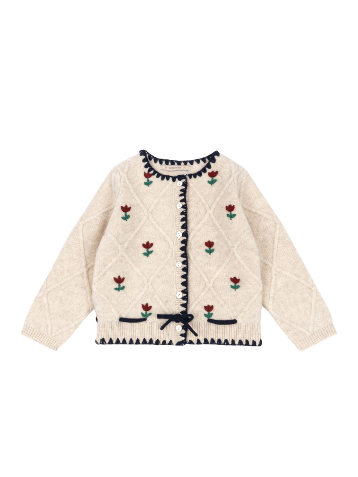 Iska Embroidered Cardigan Sweaters Konges Sløjd Oatmeal 2Y
