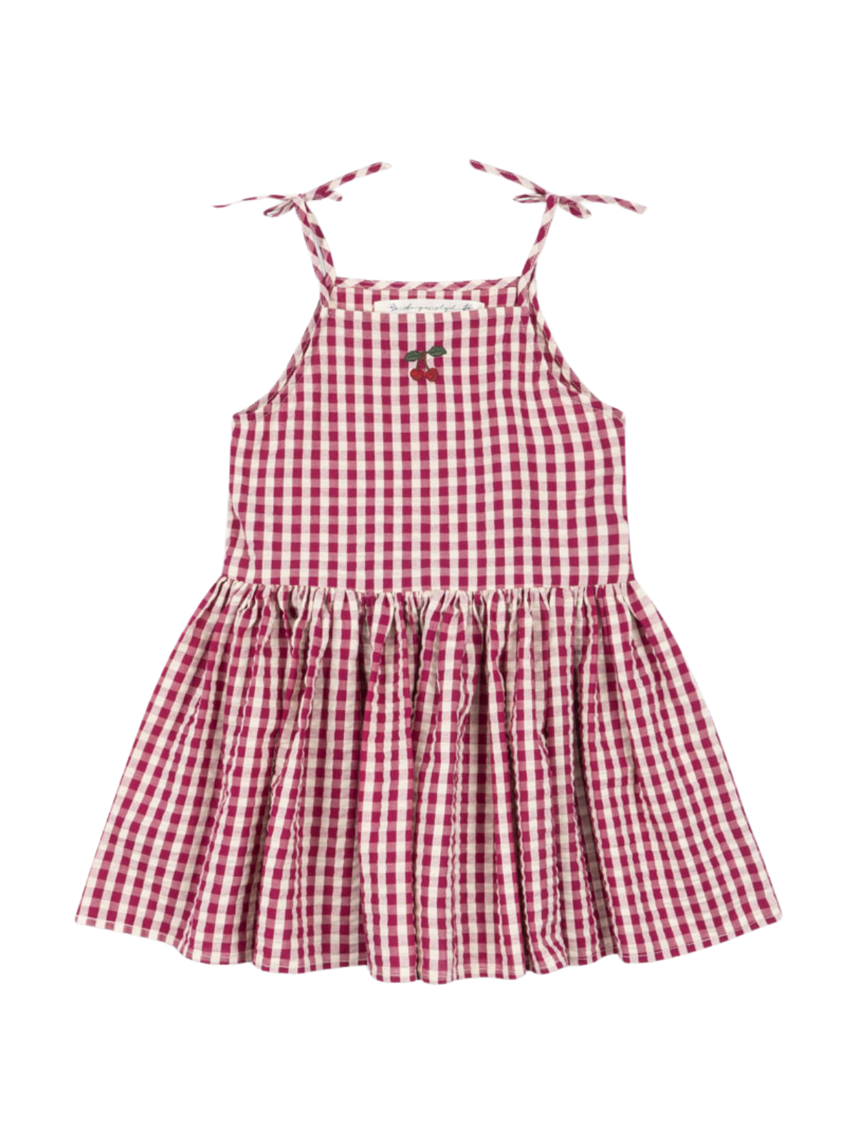 Isotta Gingham Dress Dresses Konges Sløjd Raspberry Check 2Y