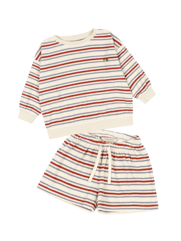 Itty Stripe Shorts Sweat Set Sets Konges Sløjd Multi Red Stripe 2Y