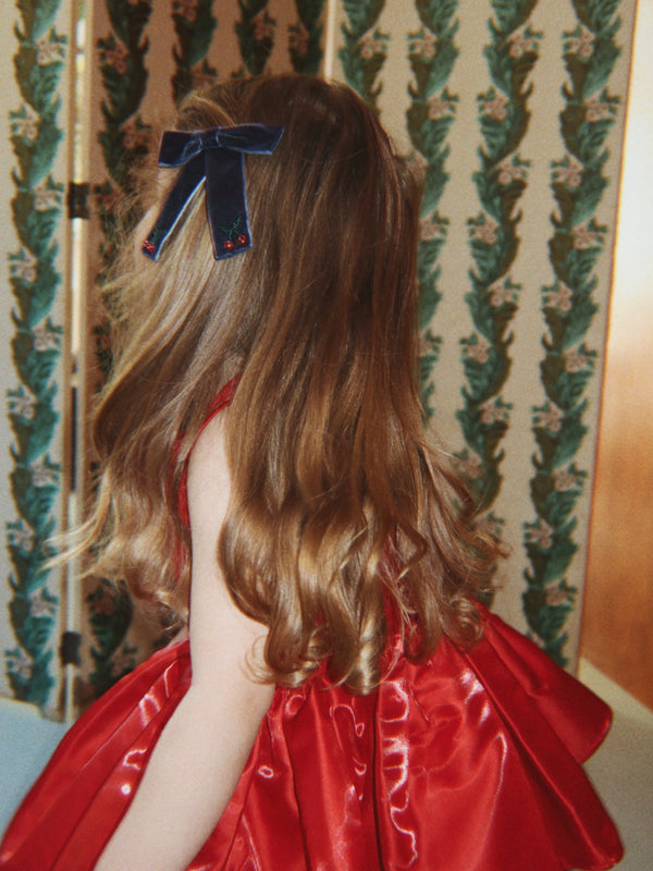 Juliette Velvet Bow Hair Clips - Navy Hair Accessories Konges Sløjd