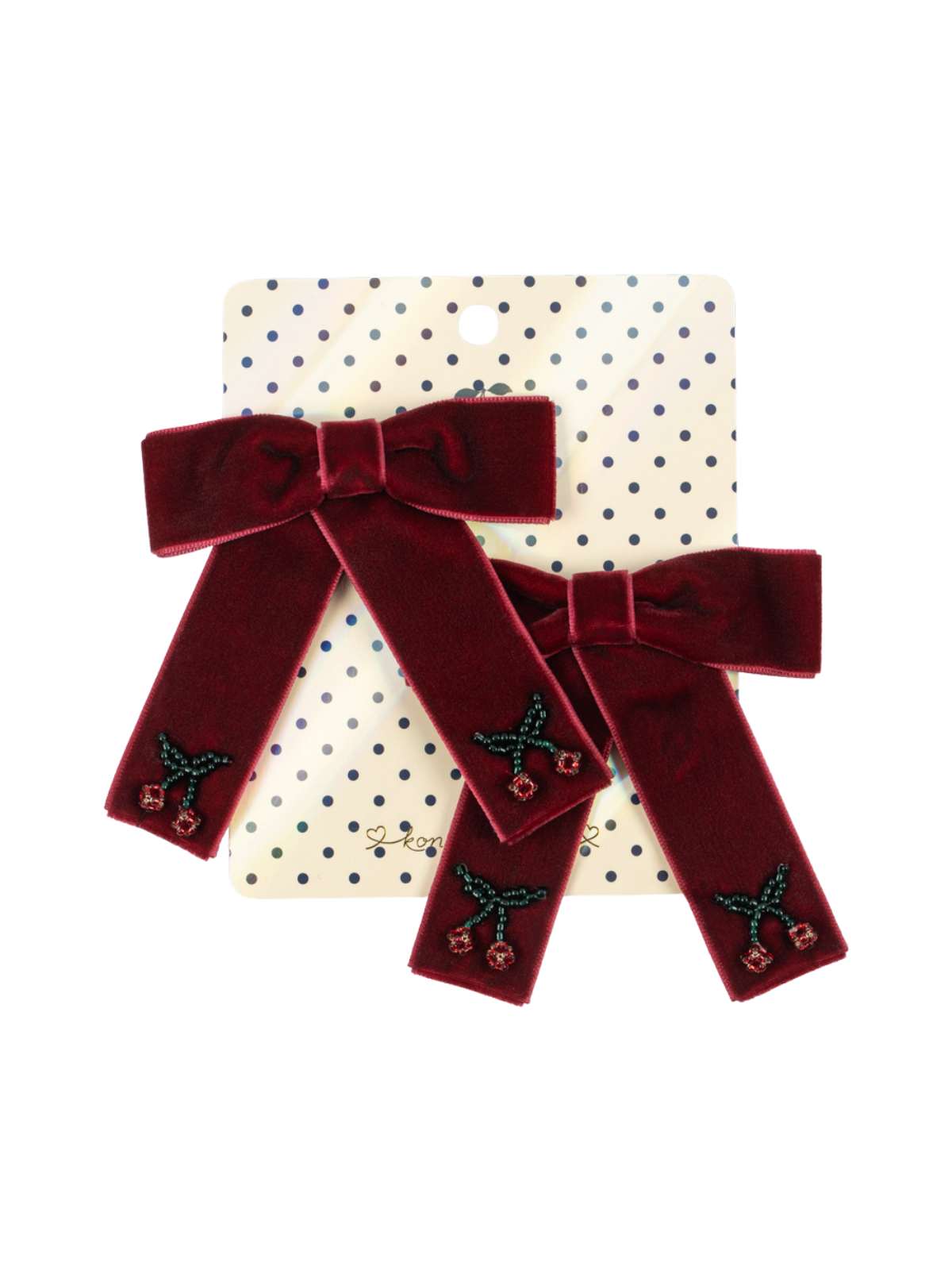 Juliette Velvet Bow Hair Clips - Rio Red Hair Accessories Konges Sløjd