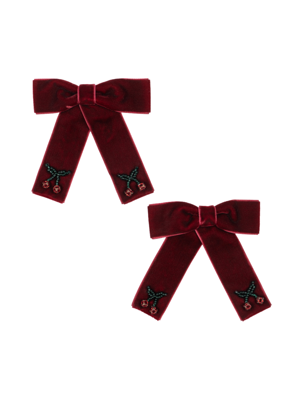 Juliette Velvet Bow Hair Clips - Rio Red Hair Accessories Konges Sløjd