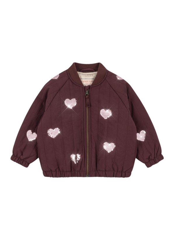 Juno Sequin Hearts Bomber Jacket