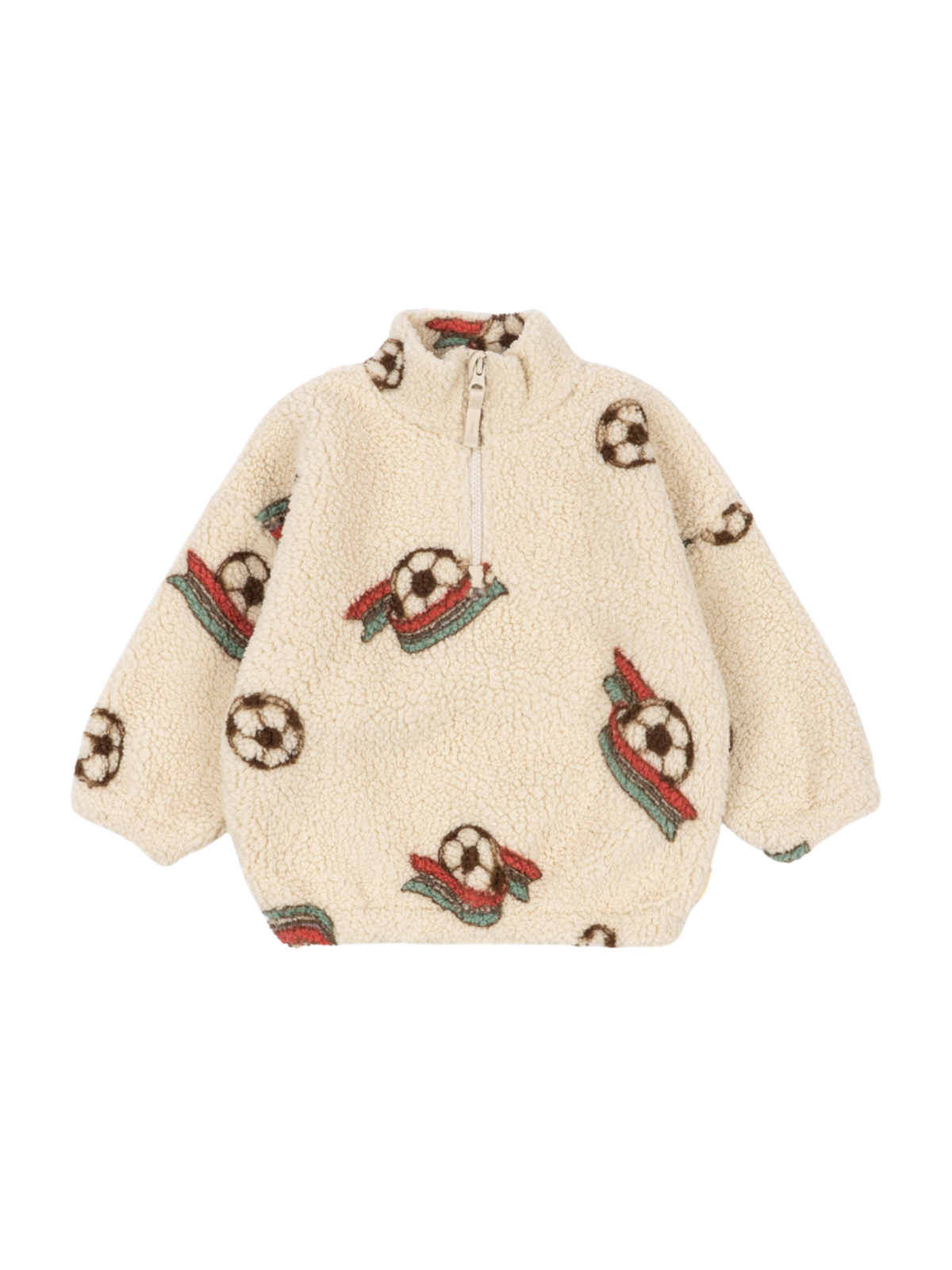 Kick it Teddy Half Zip Jacket Outerwear Konges Sløjd Ivory 18M