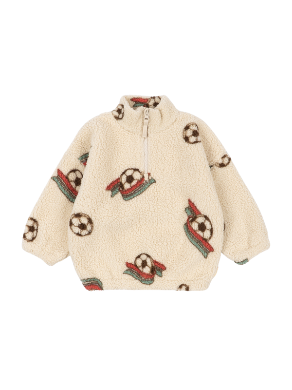 Kick it Teddy Half Zip Jacket Outerwear Konges Sløjd Ivory 18M