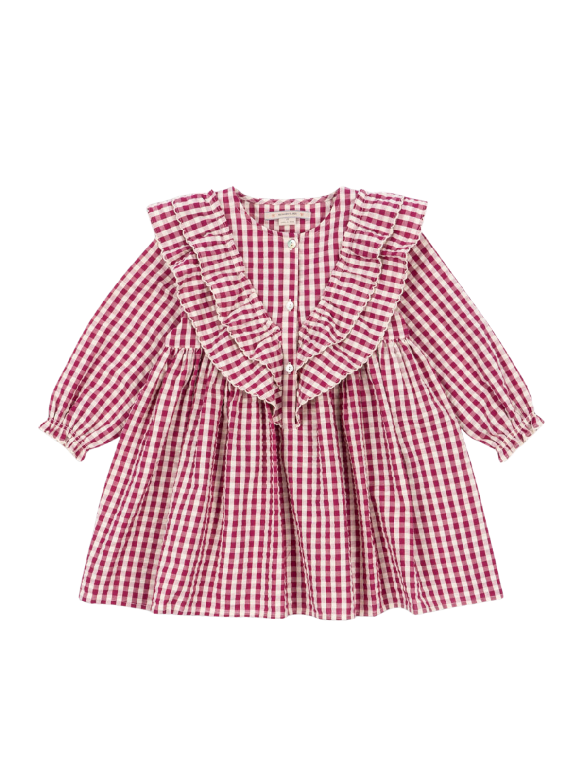 Kim Gingham Frill Dress Dresses Konges Sløjd Sangria Check 2Y