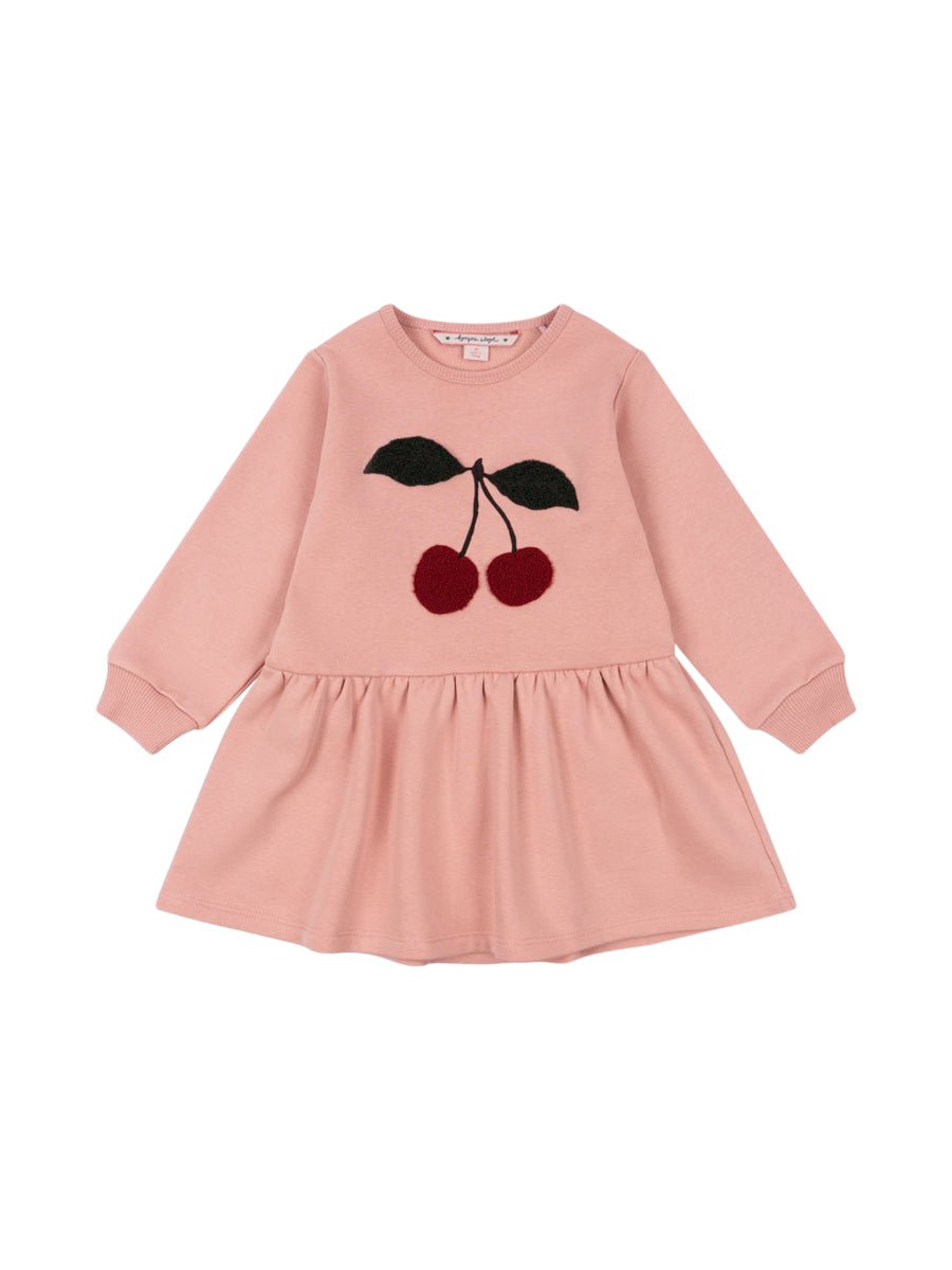 Lou Dress with Cherries Dresses Konges Sløjd Pink 2Y 