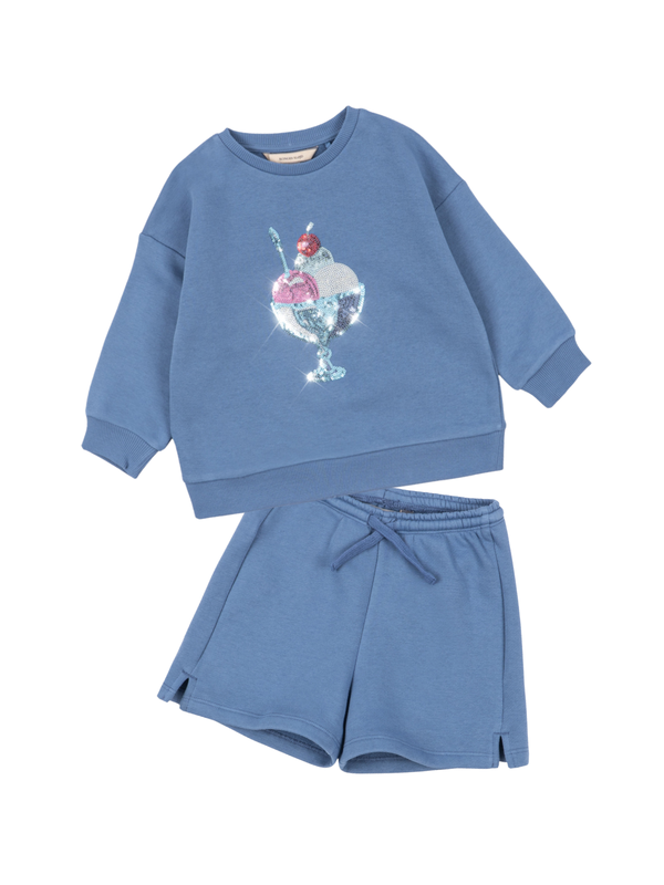 Loumilla Ice Cream Shorts Set Sets Konges Sløjd Colony Blue 2Y