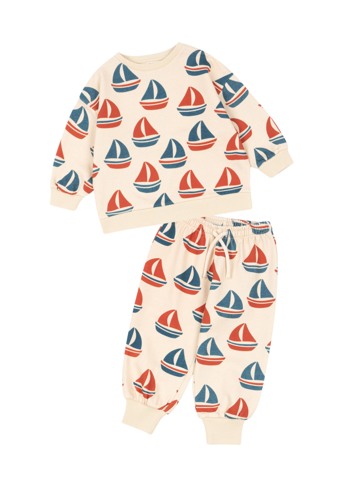 Loupy Lou Sailboat Sweat Set Sets Konges Sløjd Ivory 2Y