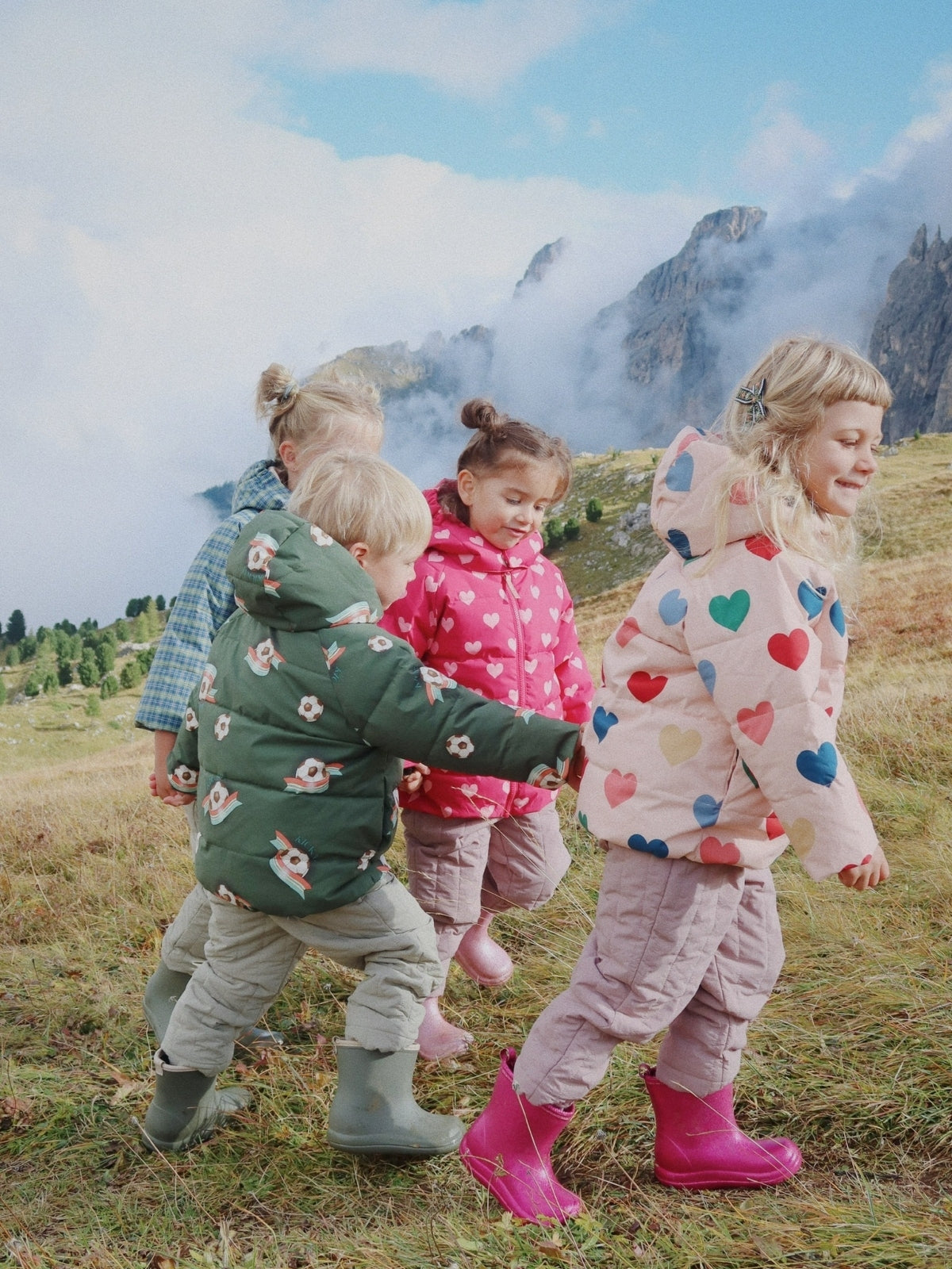 Multi Hearts Nuka Puffer Coat Outerwear Konges Sløjd