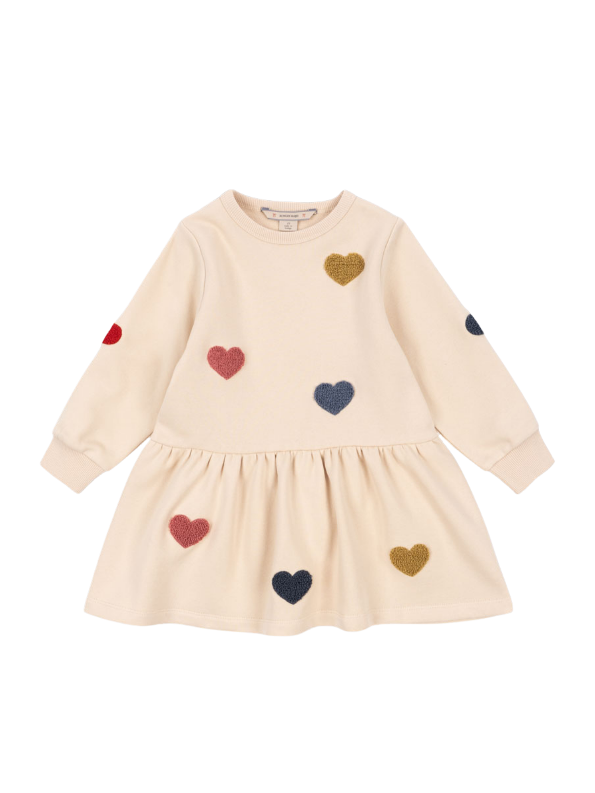 Multi Hearts Sweatshirt Dress Dresses Konges Sløjd Natural 2Y