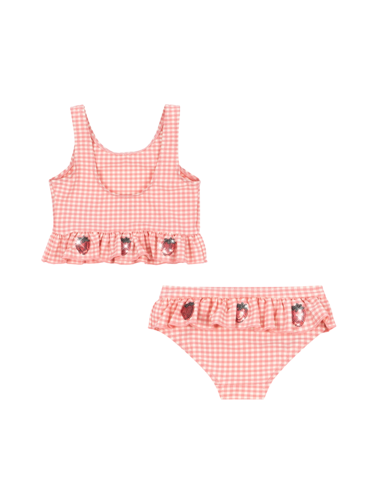 Pink Strawberry Gingham Etta Bikini Swim Konges Sløjd