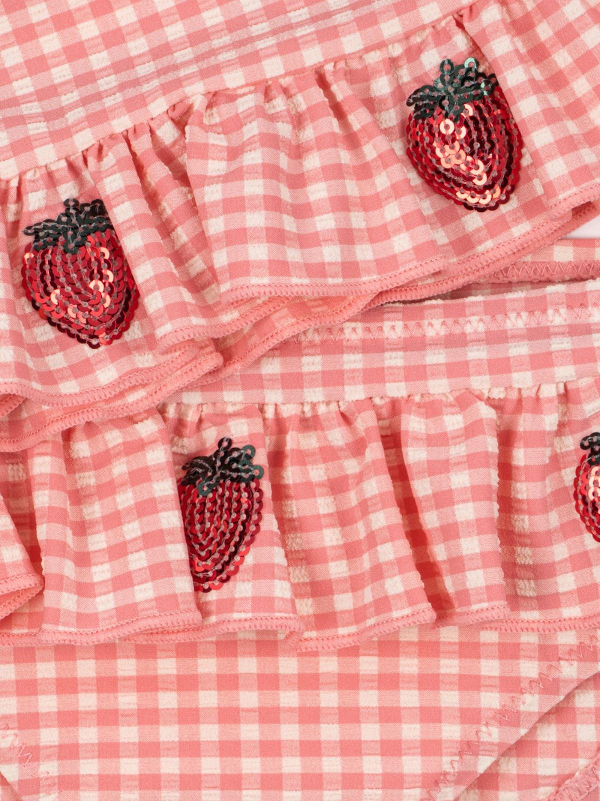 Pink Strawberry Gingham Etta Bikini Swim Konges Sløjd