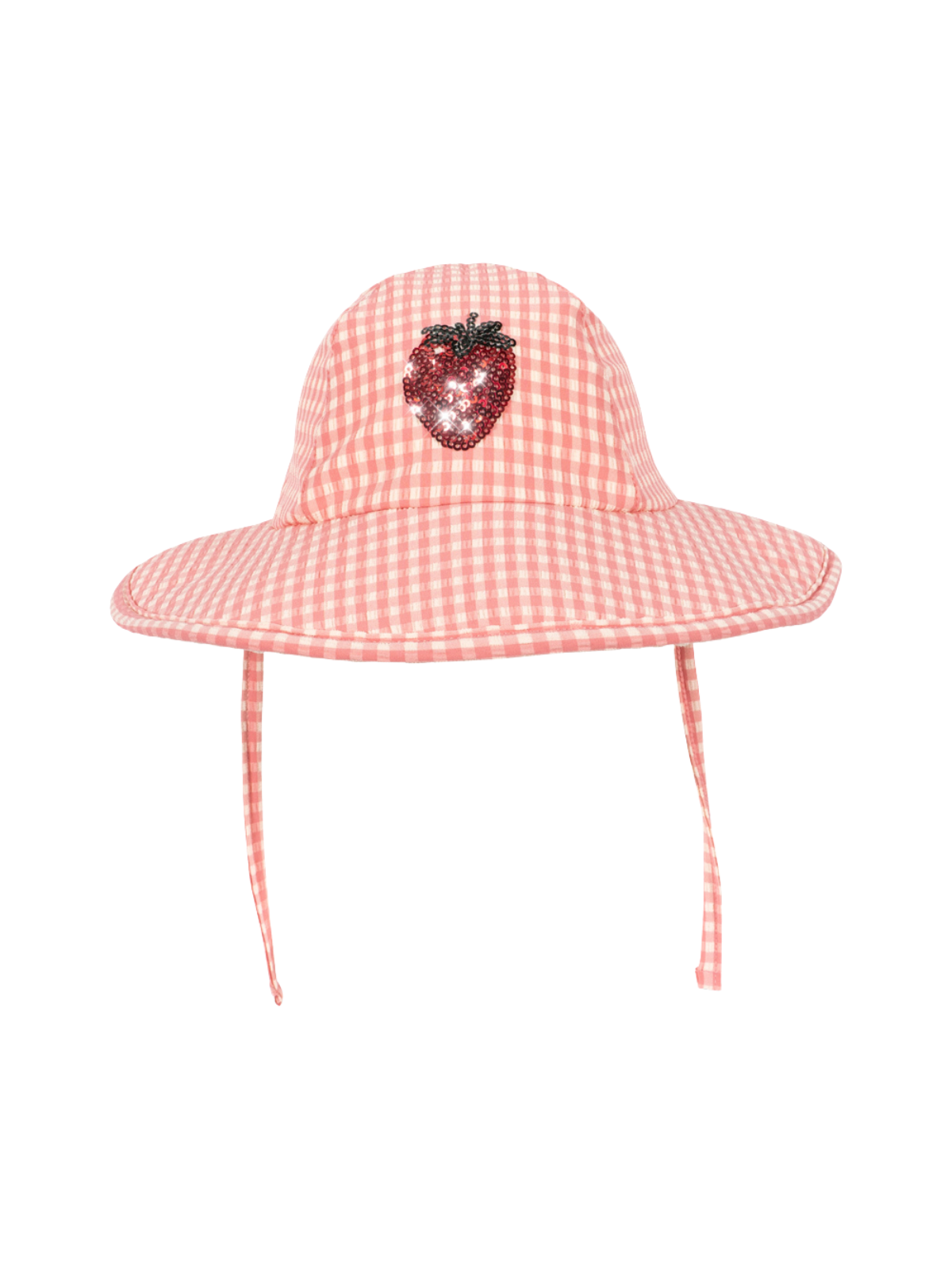 Pink Strawberry Gingham Etta Swim Hat Hats Konges Sløjd Pink 6-9M