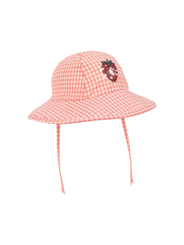 Pink Strawberry Gingham Etta Swim Hat Hats Konges Sløjd