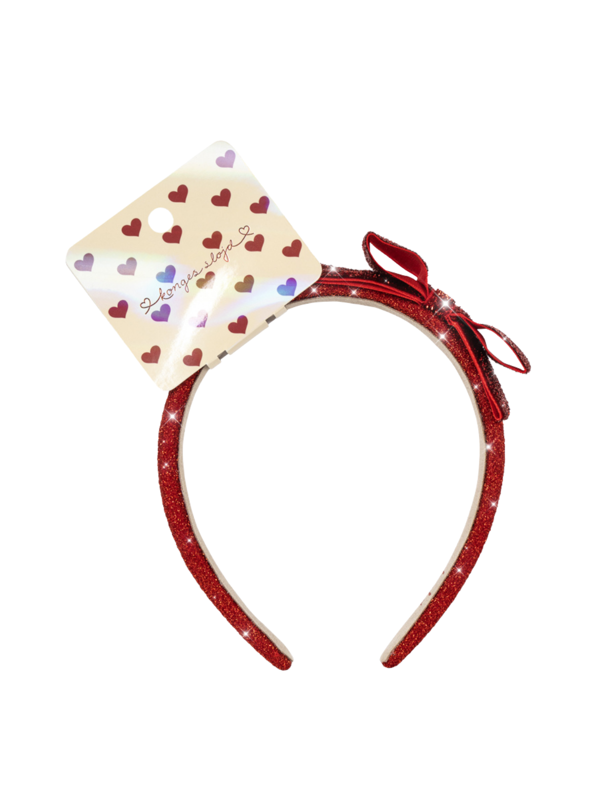 Red Glitter Velvet Bow Headband Hair Accessories Konges Sløjd