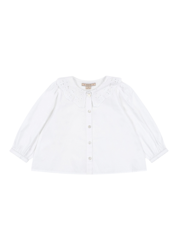 Rilo Eyelet Collar Top Tops Konges Sløjd Optic White 2Y