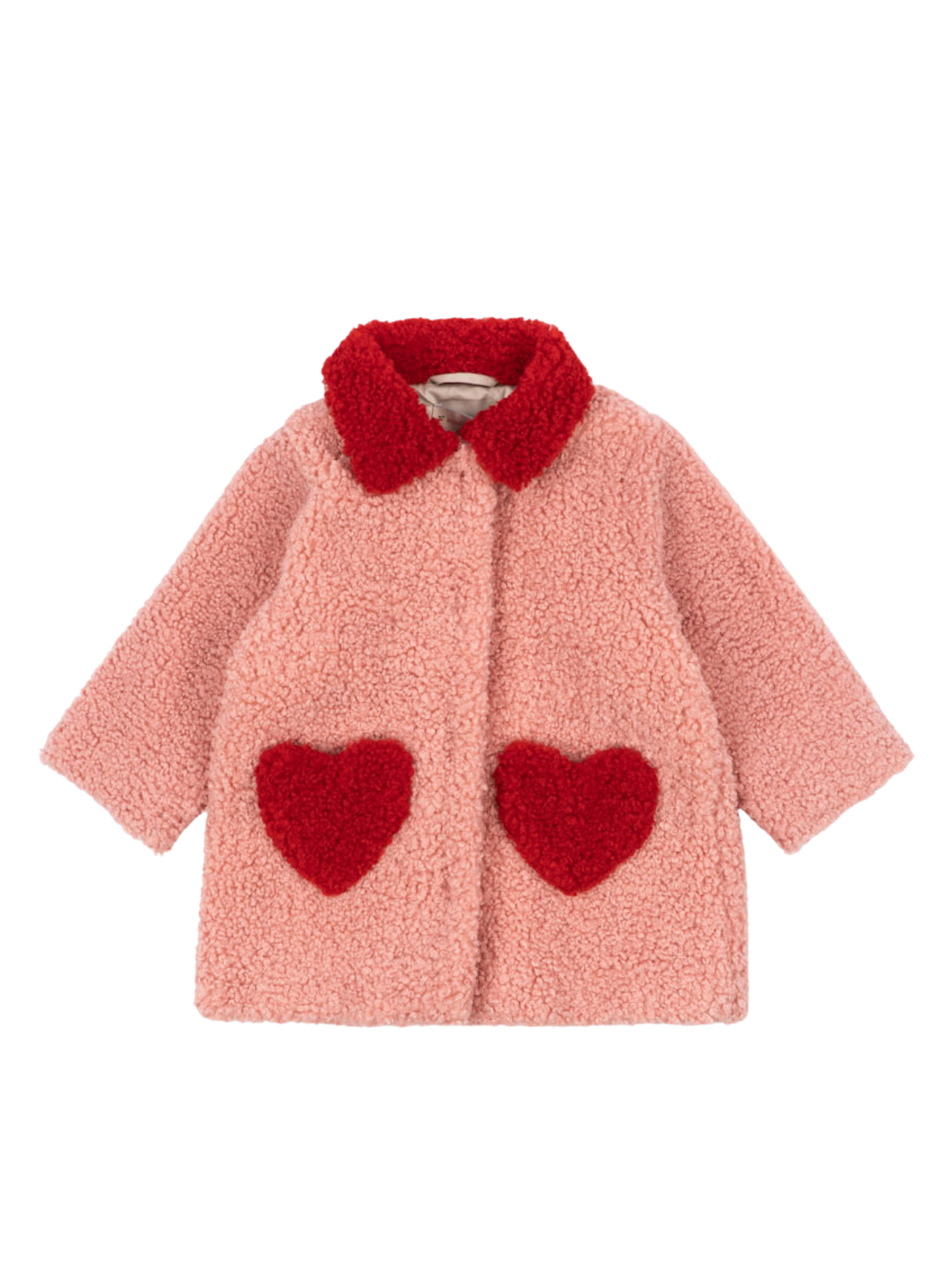 Rose Calin Heart Pocket Coat Outerwear Konges Sløjd Mellow Rose 2Y