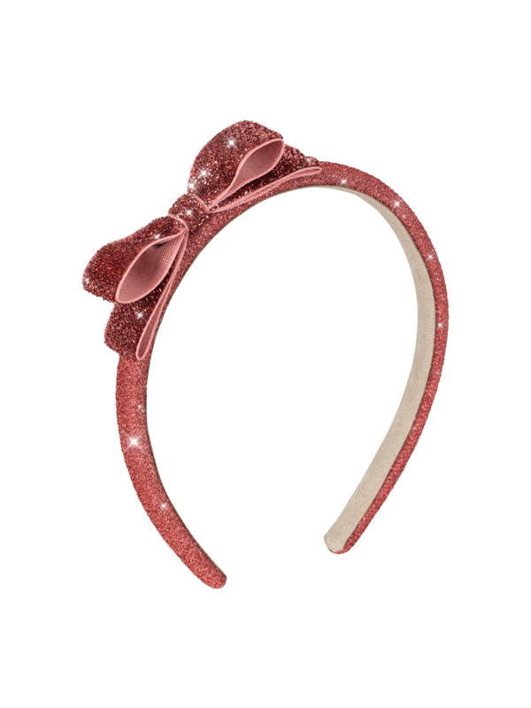 Rose Glitter Velvet Bow Headband Hair Accessories Konges Sløjd