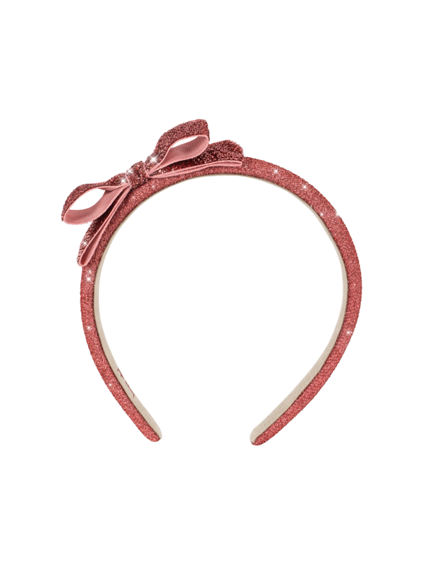 Rose Glitter Velvet Bow Headband Hair Accessories Konges Sløjd