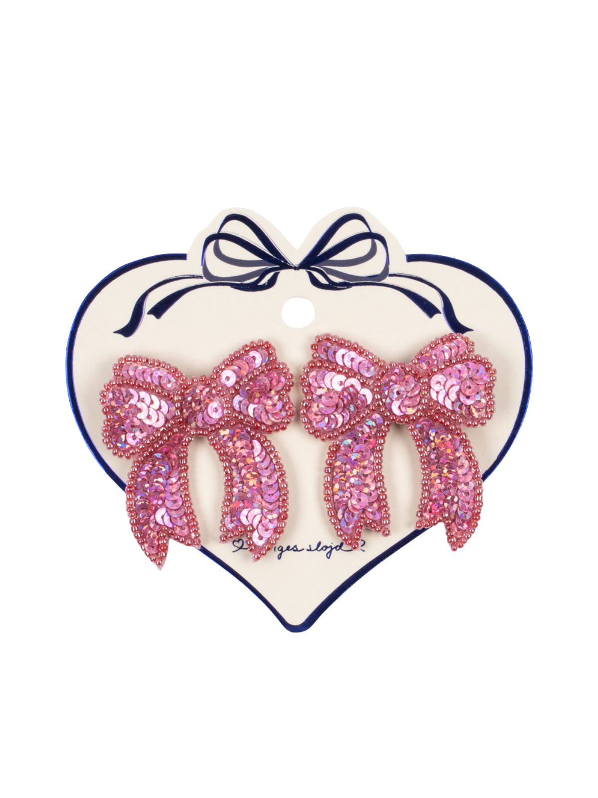 Rose Sequin Bow Clips Hair Accessories Konges Sløjd