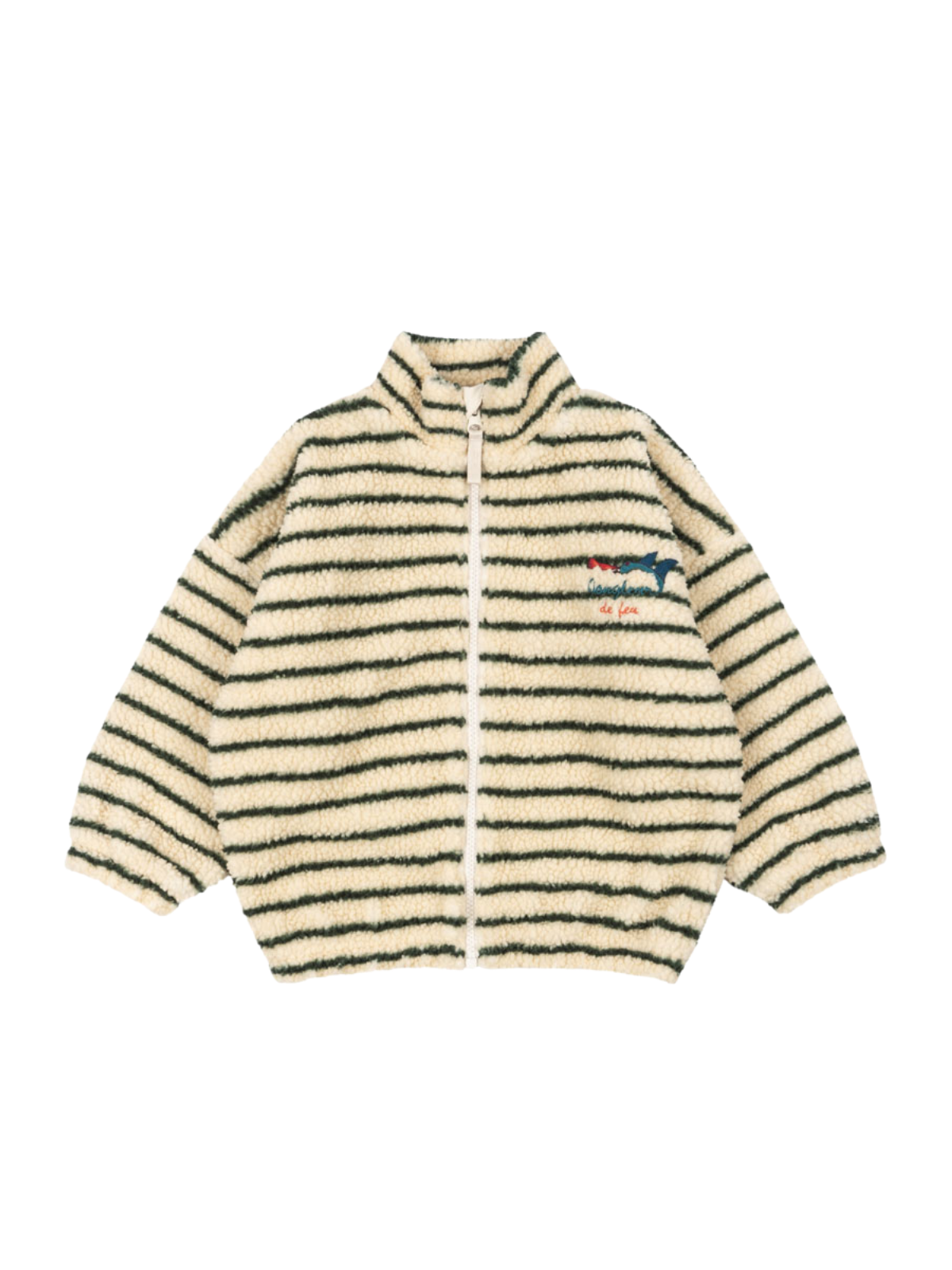 Rosie H-W x Konges Sløjd Stripe Fleece Jacket Outerwear Konges Sløjd Green Erba Stripe 12M